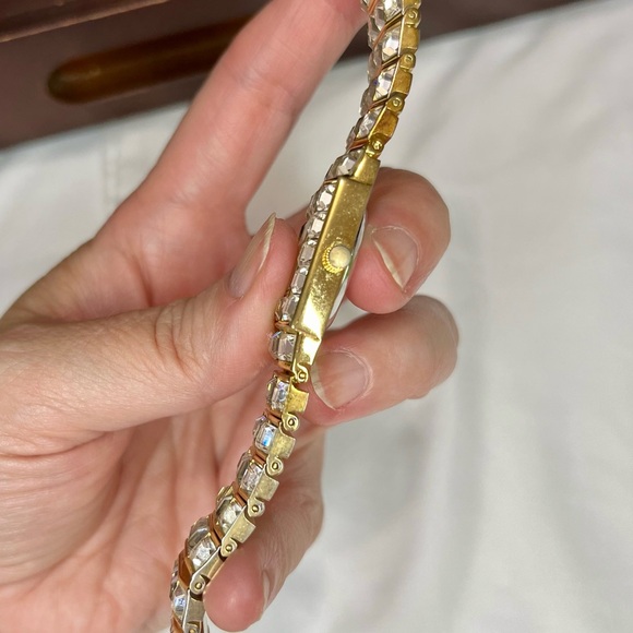 Suzanne Somers Crystal Embellished Gold Tone Watch - Picture 9 of 15